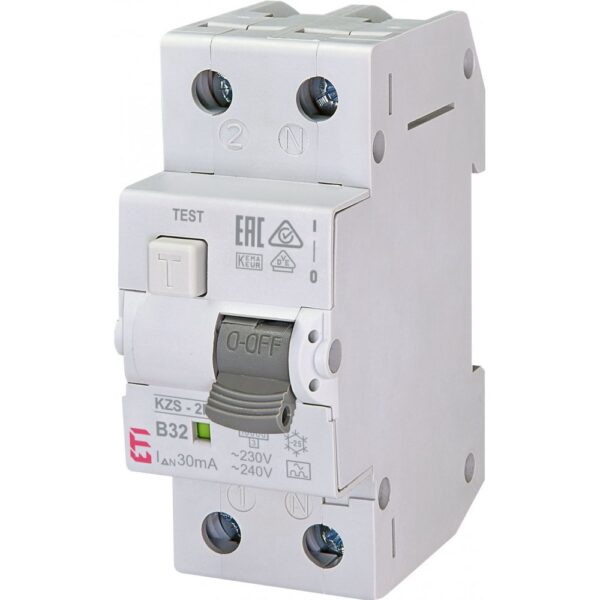 Intrerupator automat diferential RCBO KZS-2M 1P+N 32A/30mA curba B tip A Eti 002173207