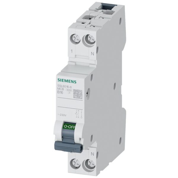 Siguranta automata 1P+N 16A curba B 6kA Siemens 5SL6016-6