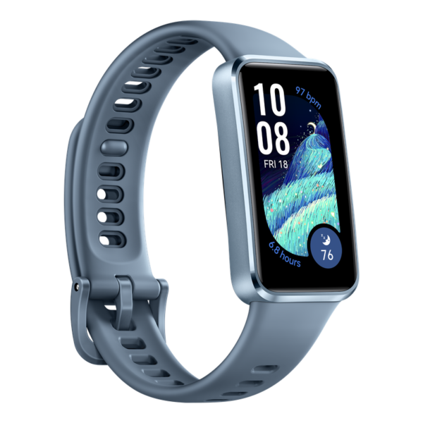 HUAWEI Band 10, Android/iOS, Blue Aluminum Alloy Body with Blue Fluoroelastomer Strap