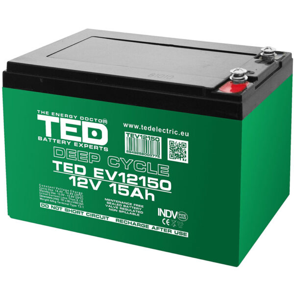 Acumulator AGM TED Deep Cycle pentru vehicule electrice TED003775
