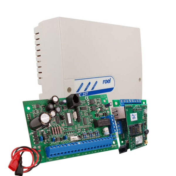 Centrala alarma antiefractie Cerber C816 cu comunicator IP/GPRS si carcasa cu traf. 2 partitii