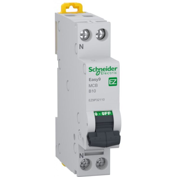 Siguranta automata Easy9 1P+N 10A, 4.5kA, curba B Schneider EZ9P32110