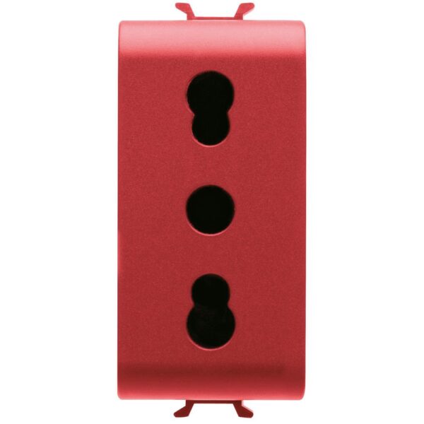 Priza pentru linii dedicate 1M 16A standard italian Gewiss Chorus GW10213, rosie