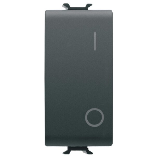 Intrerupator 2 poli 1 modul 16A Gewiss Chorus GW12004, negru satin