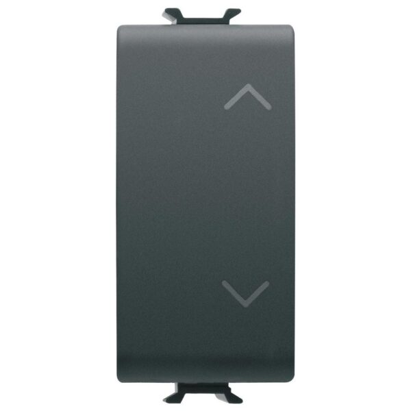 Buton jaluzele 1 modul Gewiss Chorus GW12140, 1P ND+ND 10A, interblocare, negru atin