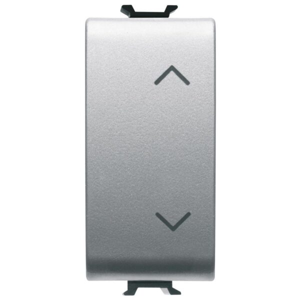 Buton jaluzele / rulouri electrice 1 modul Gewiss Chorus GW14140, 1P ND+ND, 10A, interblocare, titan