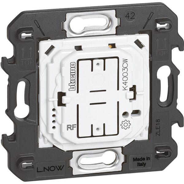 Intrerupator fara fir pentru iluminat Bticino Living Now K4003CW, alb, negru, nisip