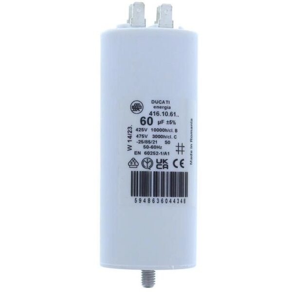 Condensator pornire motor 425V 60uF cu pin, Ducati Energia 416106164 MOTCAP-60UF/425-PN-DCT
