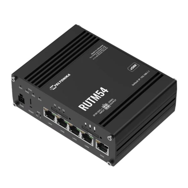 Router industrial 5G cu modem TELIT dual SIM/eSIM Teltonika RUTM54