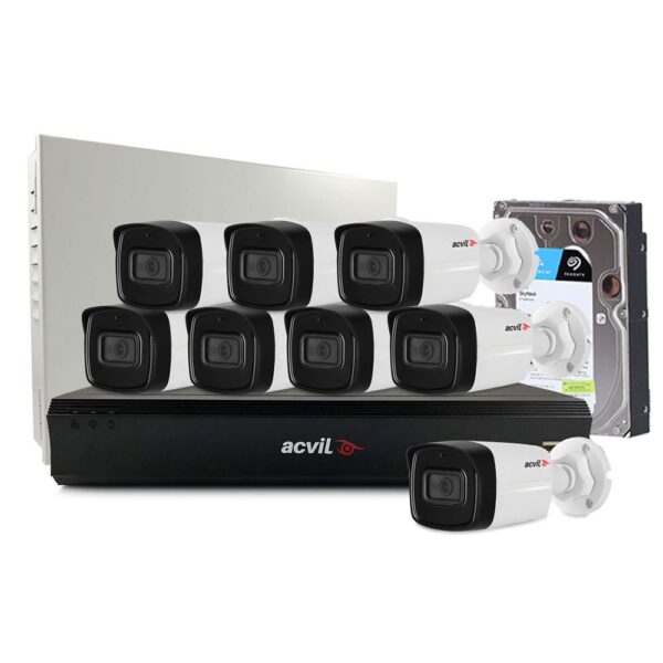 Sistem supraveghere exterior middle Acvil Pro Starlight ACV-M8EXT80-2MP-A